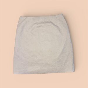 Ann Taylor Tan/Cream wool blend skirt - size 6 - fun exposed side zipper